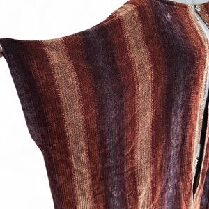 Handwoven brown chenille wrap with armholes